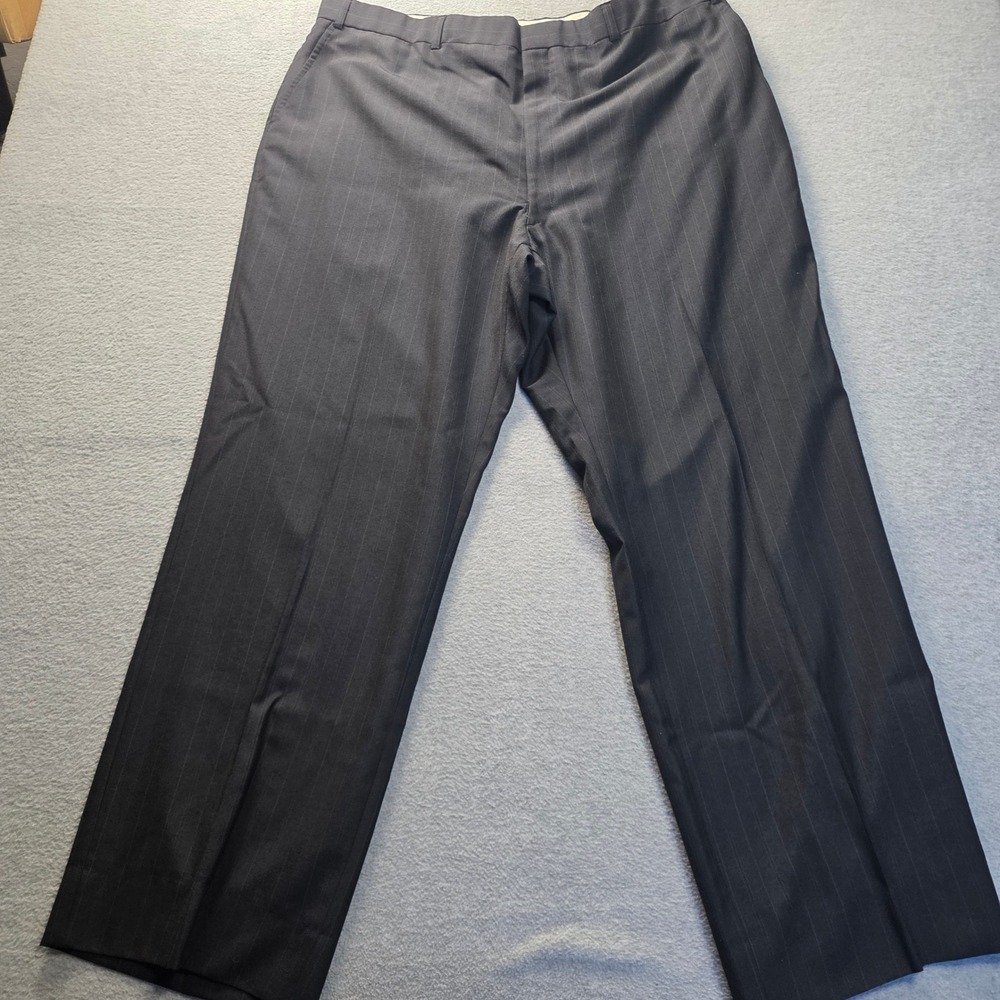Slacks Womens Dark Gray Pinstripe‎ Dress Pants Plus Size 41x29 Wool Blend Career
